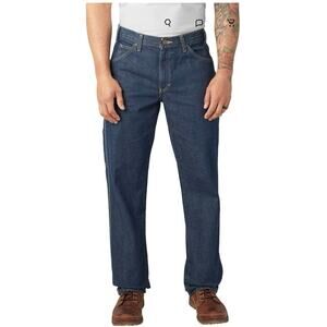 Dickies Men’s Relaxed Fit Carpenter Jeans Rinsed Indigo Size 30X30